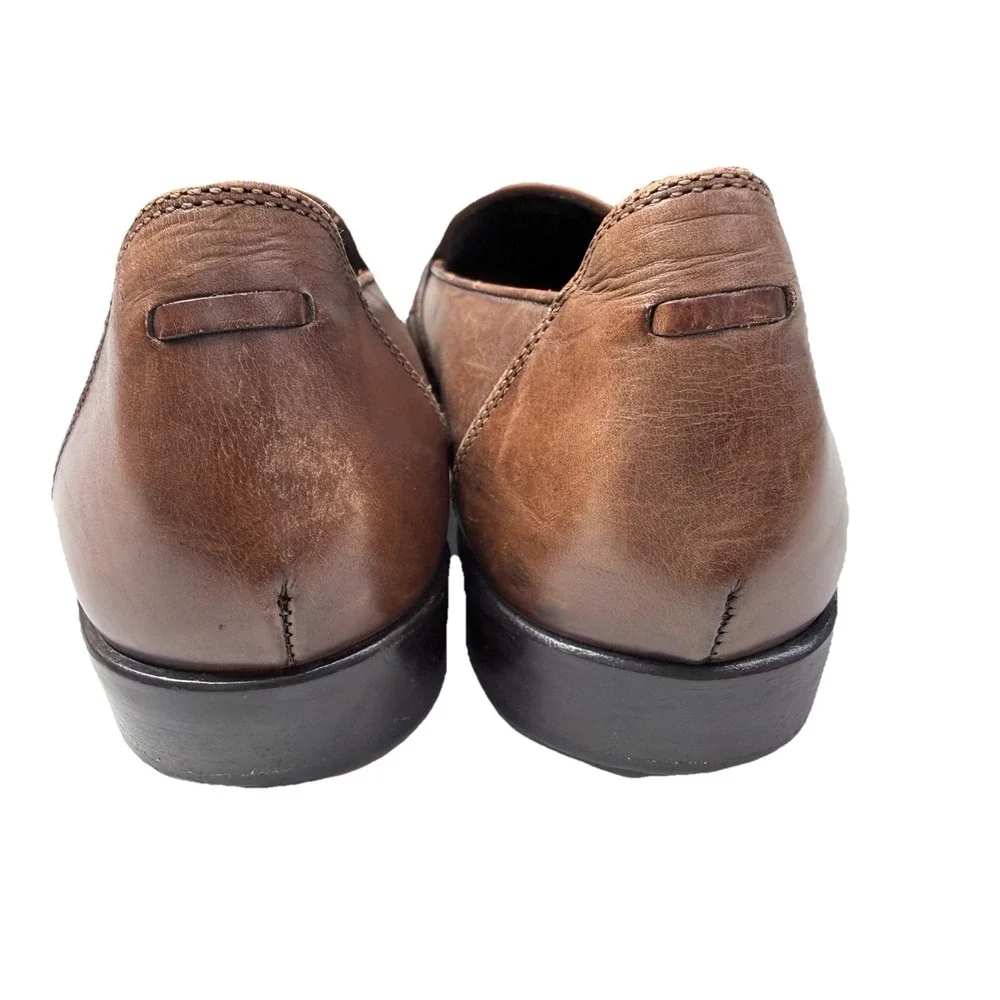Vintage Handmade Bragano Brown Leather Tassel Loafers Calf 9 Dress Shoes‎ 3a